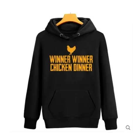 Игра Playerunknown's Battlegrounds PUBG Winner Chicken Dinner толстовки с капюшоном куртка, джемпер спортивные пуловеры - Цвет: Black