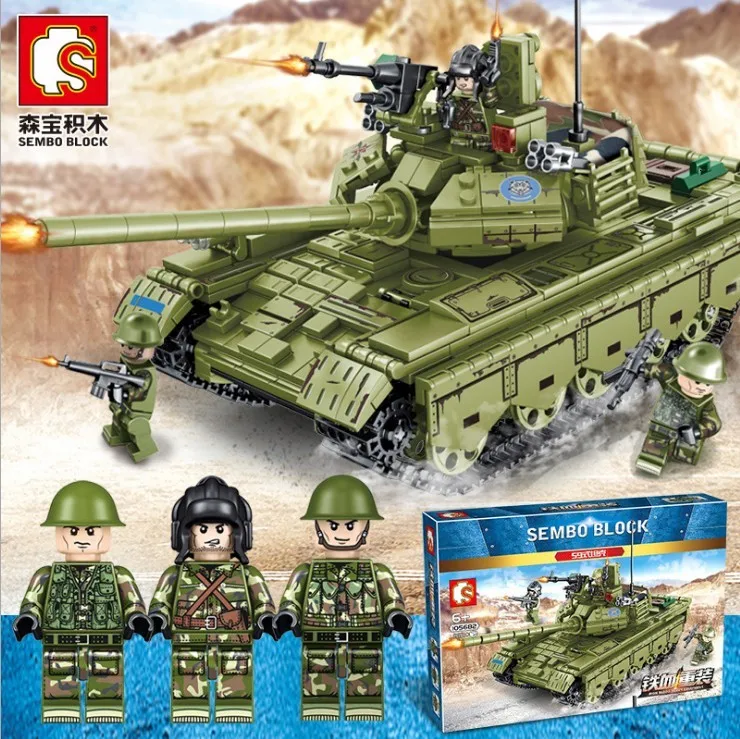 812pcs Military Tank Model Building Blocks with WW2 Soldier Figures Toys Bricks