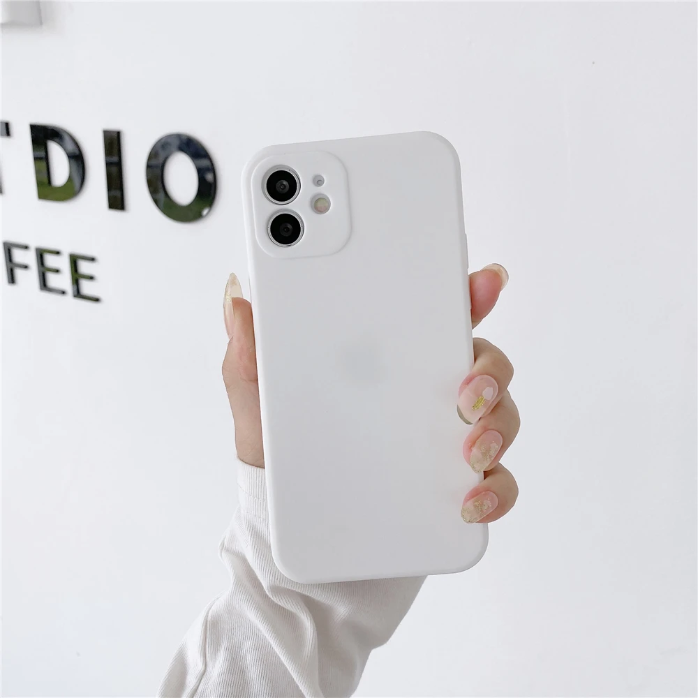 Soft Silicone Candy Colour Phone Case For iPhone 11 12 Pro Max 13Mini Camera Protection XS X XR 7 8 Plus SE2020 Matte Shockproof