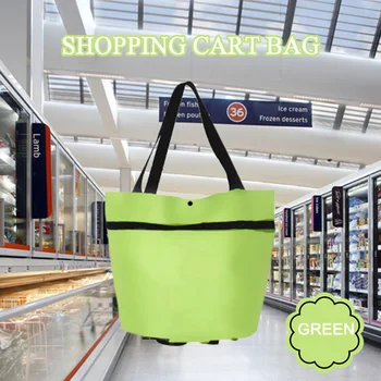 

Trolley Bag Portable Multi-Function Oxford Folable Tote Bag Shopping Reusable Grocery Bags J2Y