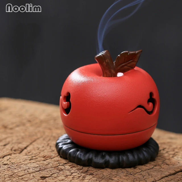 Encensoir en céramique en forme de Fruit de la paix, brûleur de bâtons d' encens en forme de pomme, tour pour décoration de maison, salon de thé -  AliExpress