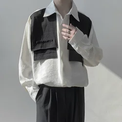 Camisa de manga longa dos homens dos homens camisa de manga longa camisa de harajuku camisa de manga longa