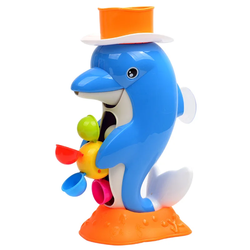 Dolphin Детская игрушка для ванны мультяшное животное Дельфин утка водяное Колесо Распыление воды Душ бассейн Детские водяные игрушки веселые детские игрушки для ванной - Цвет: Dolphin