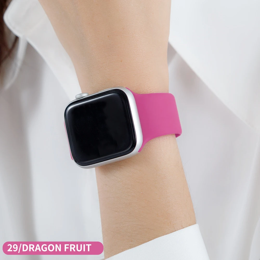 Dragon fruit Ремешок для Apple Watch 38 мм 42 мм iWatch 4 ремешка 44 мм 40 мм спортивный силиконовый ремень браслет Apple watch 5 4 3 2 Аксессуары для ремешка - Цвет ремешка: Dragon fruit