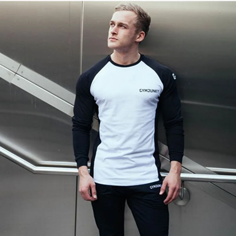 Футболка с длинным рукавом для мужчин весна и осень фестиваль Moda Masculina Хлопок