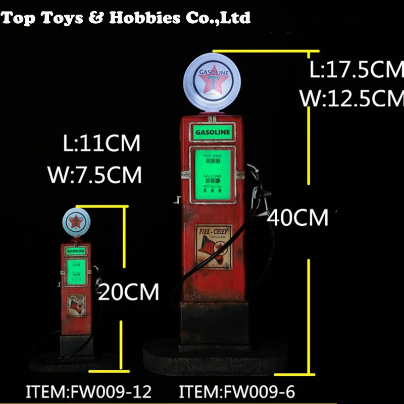 

FEELWOTOYS 1/6 1/12 Scale VINTAGE GAS PUMP model FW009-6 FW009-12 Scene Access Fit 6" Figure 12" Figure Body