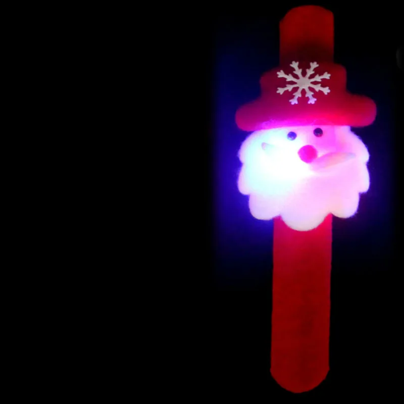 Christmas Patting Circle Bracelet Watch Santa Claus Snowman Deer New Year Party Toy Wrist Decoration Xmas Children Gift - Окраска металла: Elderly with light