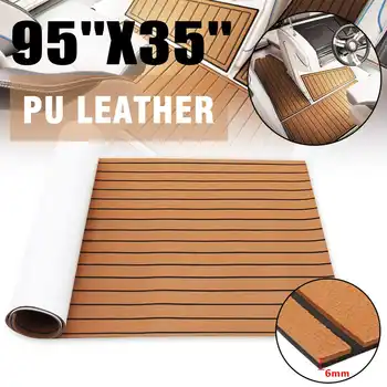

Self Adhesive EVA Foam Boat Yacht Marine Flooring Faux Imitation Teak Decking Sheet 2400x900x6mm RV Boat Flooring Anti Skid Pad