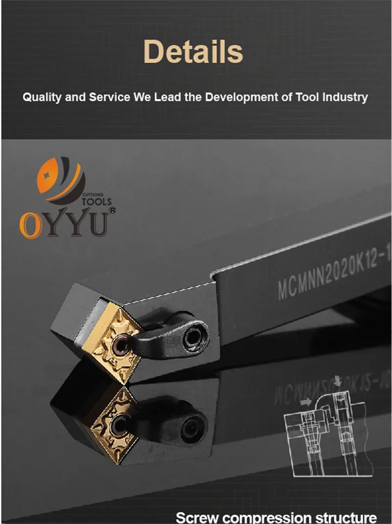 OYYU MCMNN 2525 MCMNN2525 MCMNN2525M12-80 Lathe Turning Tool Holder MCMNN2525M12-100 Boring Bar CNMG120404 Carbide Inserts CNC