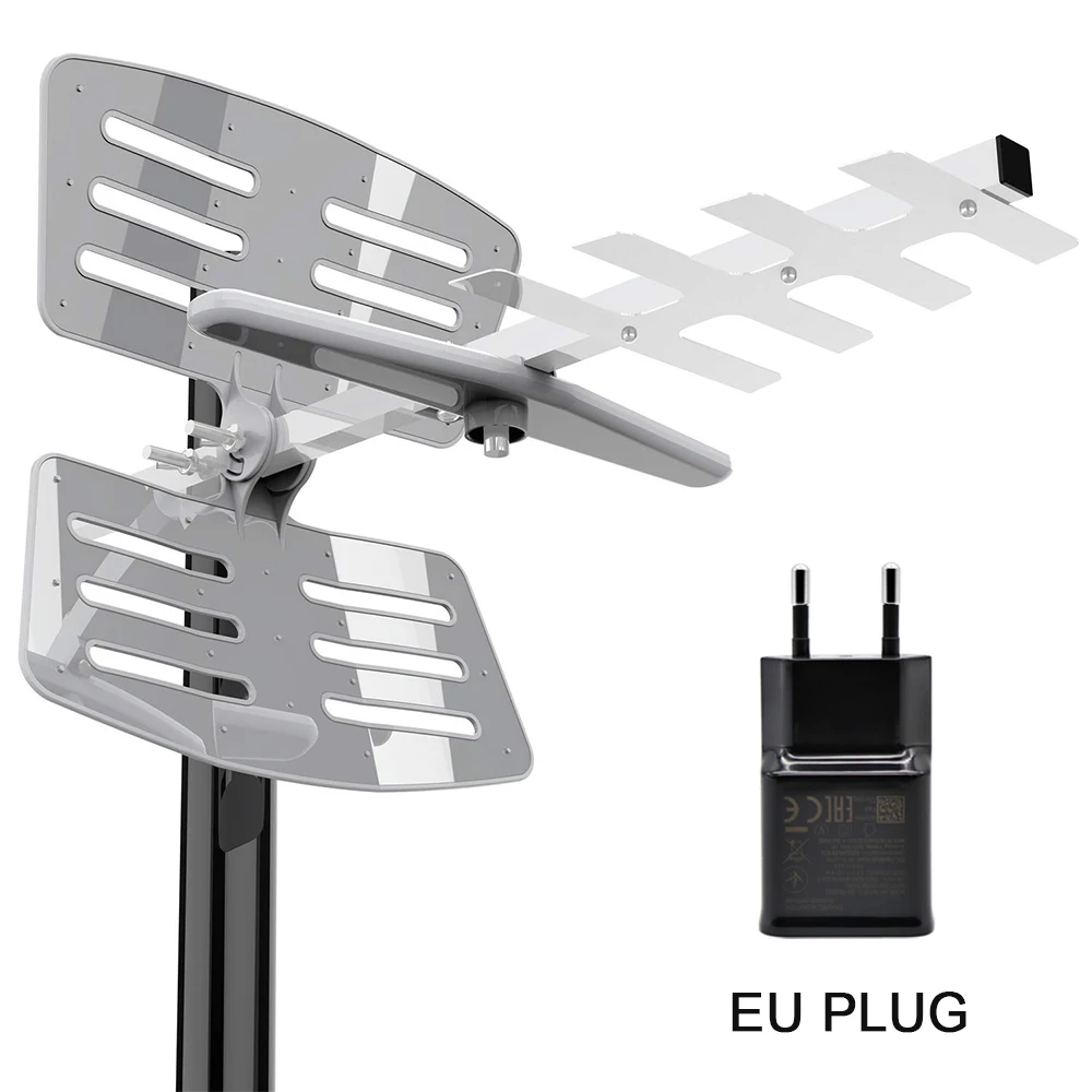 EU Plug DVB-T2 антенна для цифрового ТВ наружная DVB-T телевизионная антенна внешняя HD tv TDT Усилитель ТВ антенна DVB T2 ATSC ISDB-T DVBT2 UHF HD tv - Цвет: EU Plug