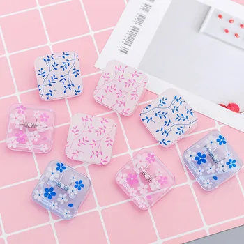 

4PCS/Set Transparent Ticket Clip Small Fresh Flower Mini Clip Students Use Plastic Paper Clip School Office Suplly