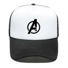 Сетчатая бейсболка, кепка для папы, бейсболка с принтом Мстителей, суперкепка Капитана Америки Marvel, Регулируемая Кепка