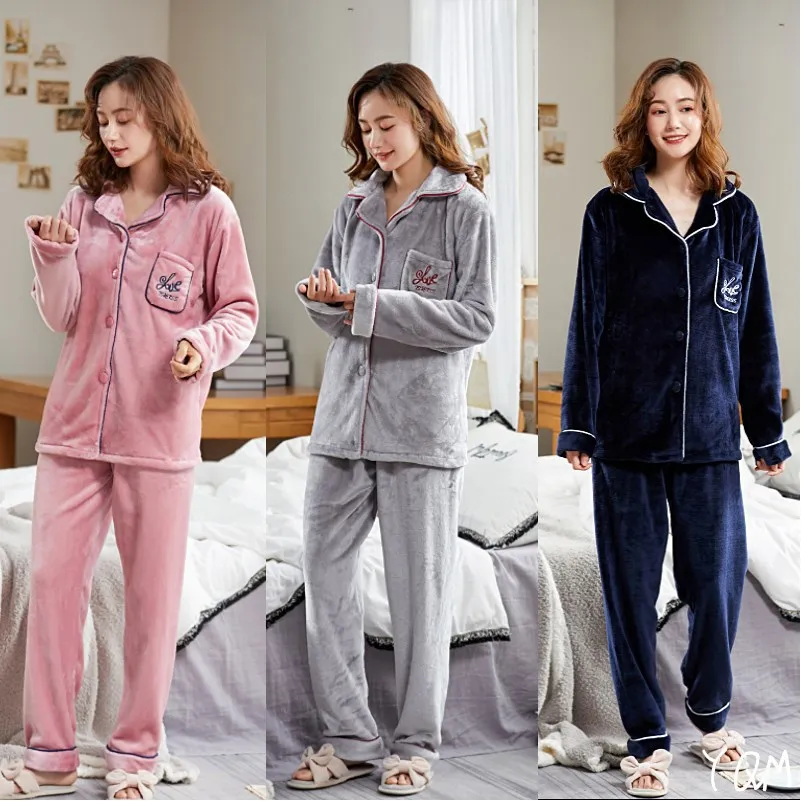 

Pajamas Women's Middle-aged Flannel ma ma kuan Thick Send Grandma Winter Plus-sized Tracksuit 200