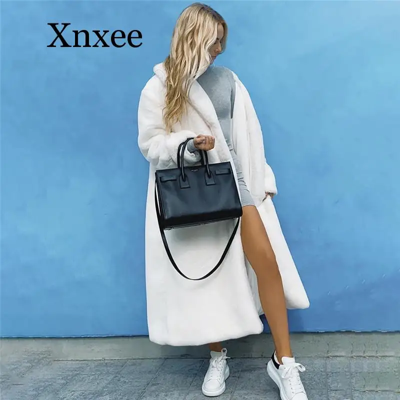White Faux Fur Teddy Bear Coat Women Fluffy Winter Jacket Oversized Long Shaggy Cardigan Warm Trench Coats long coat warm