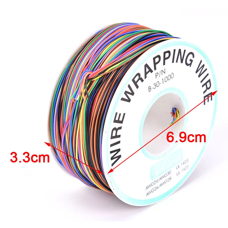 Горячее предложение! Распродажа! 30AWG смешанный цвет прыгающий провод ЛУЖЕНАЯ МЕДЬ ПВХ изоляция одножильный провод
