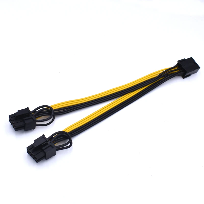 20 см PCI Express 8 Pin гнездо к двойному GPU 8Pin ( 6 + 2 )Pin сплиттер папа удлинитель питания|8 pin