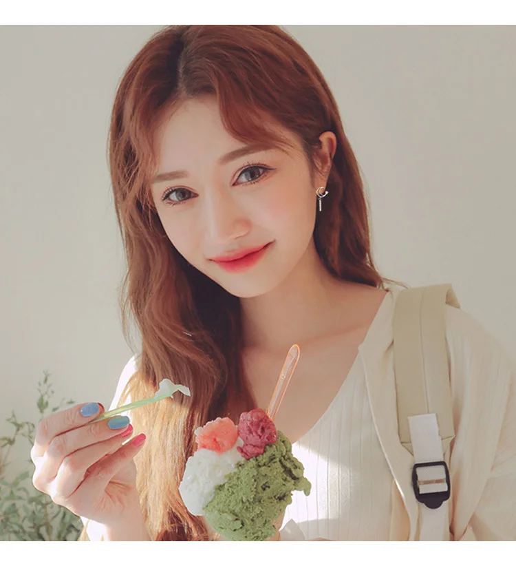 Suzy Bae Star Асимметричные в форме Луны серьги корейские трендовые серьги-гвоздики для женщин девушек Pendientes