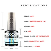 OXXI Semi-permanent Rubber Base for Gel Varnish 8ml Thick Base and Top Coat for Gel Polish Manicure Permanent Enamel Hybrid Nail 2