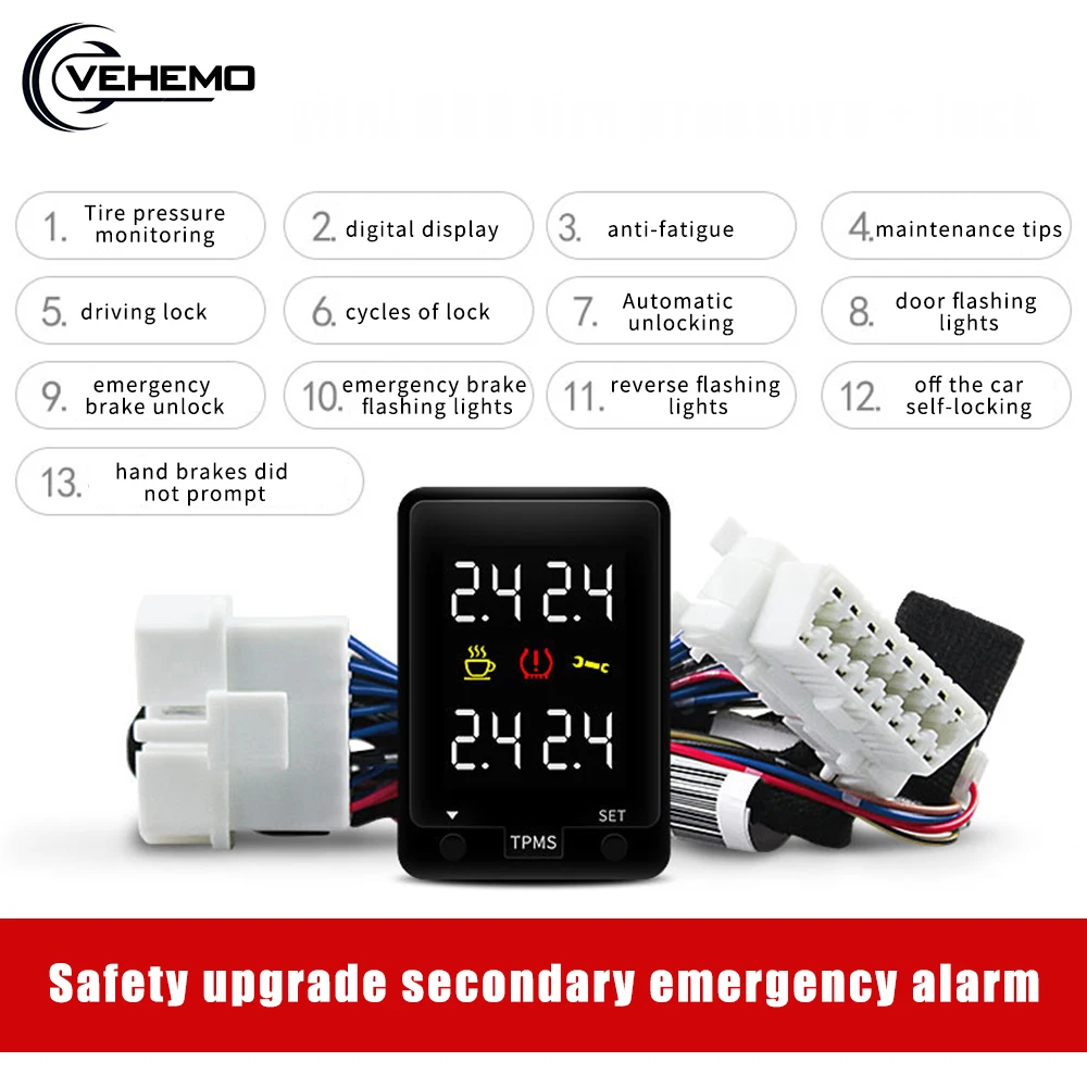 Ceny Dla Toyota Highlander Vios Corolla RAV4 Yaris Senna Ayr prawo LCD cyfrowy monitorowania ciśnienia w oponach OBD TPMS wbudowany moduł bezpieczeństwa samochodu
