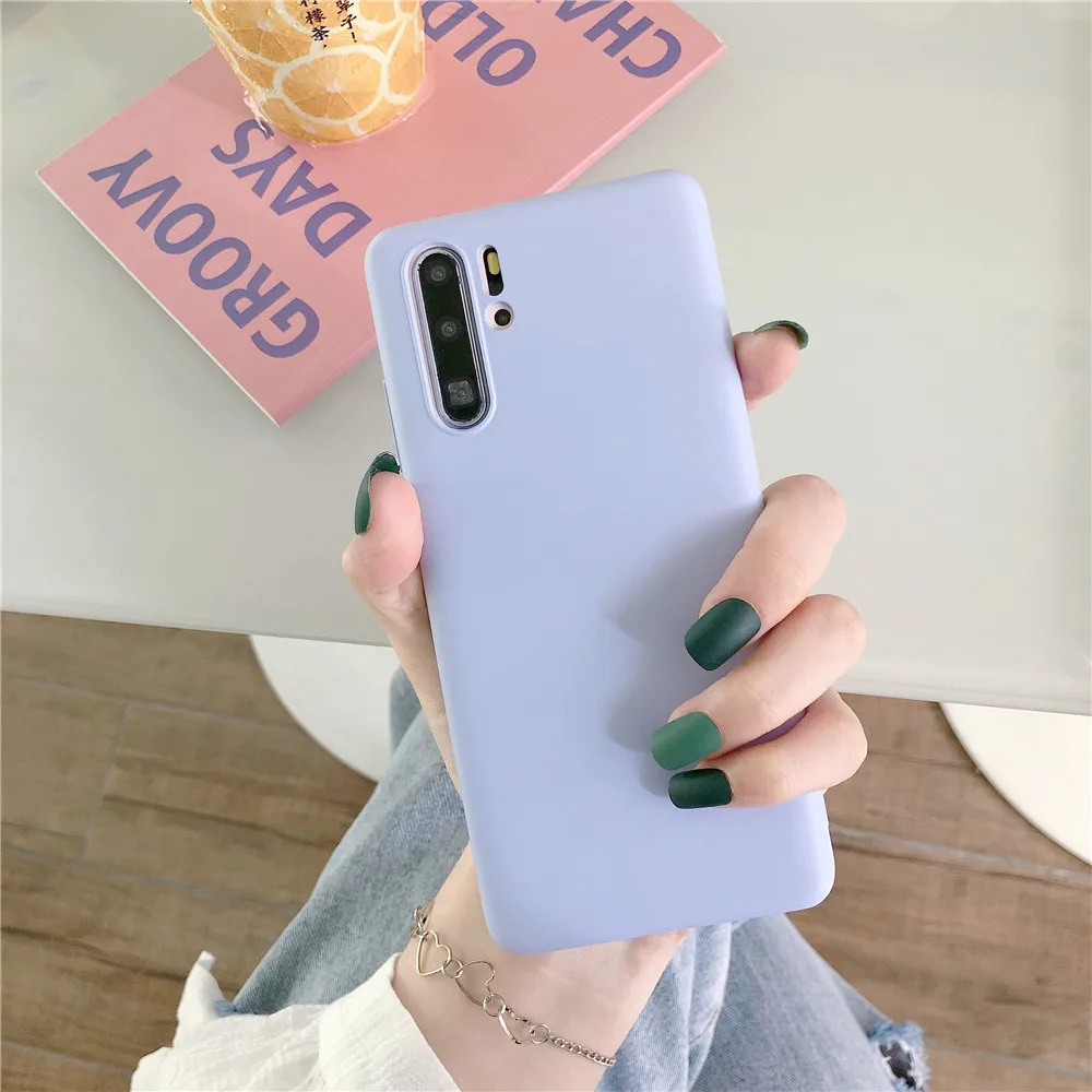 Простой сплошной цвет ТПУ комплект защитный чехол, для samsung S8 9 10 плюс A10 20 30 50 70 Note 8, 9, 10, гладкая и мягкая чехол для телефона