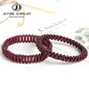 JD 3mm Natural Garnet Stone Beads Bracelet Weave Elastic Bracelet &Bangle Jewelry Gift For Women 7 Inches Wholesale ► Photo 2/6