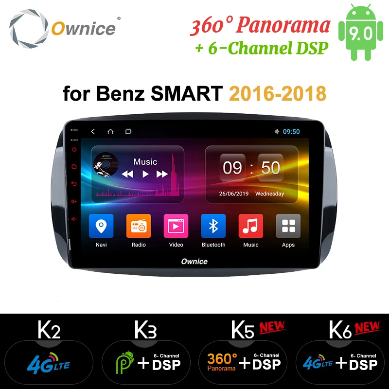 

Android 9.0 Octa Core 360 Panoramic DSP 4G LTE Automotive Radio GPS Navi for Mercedes Benz Smart Authoradio