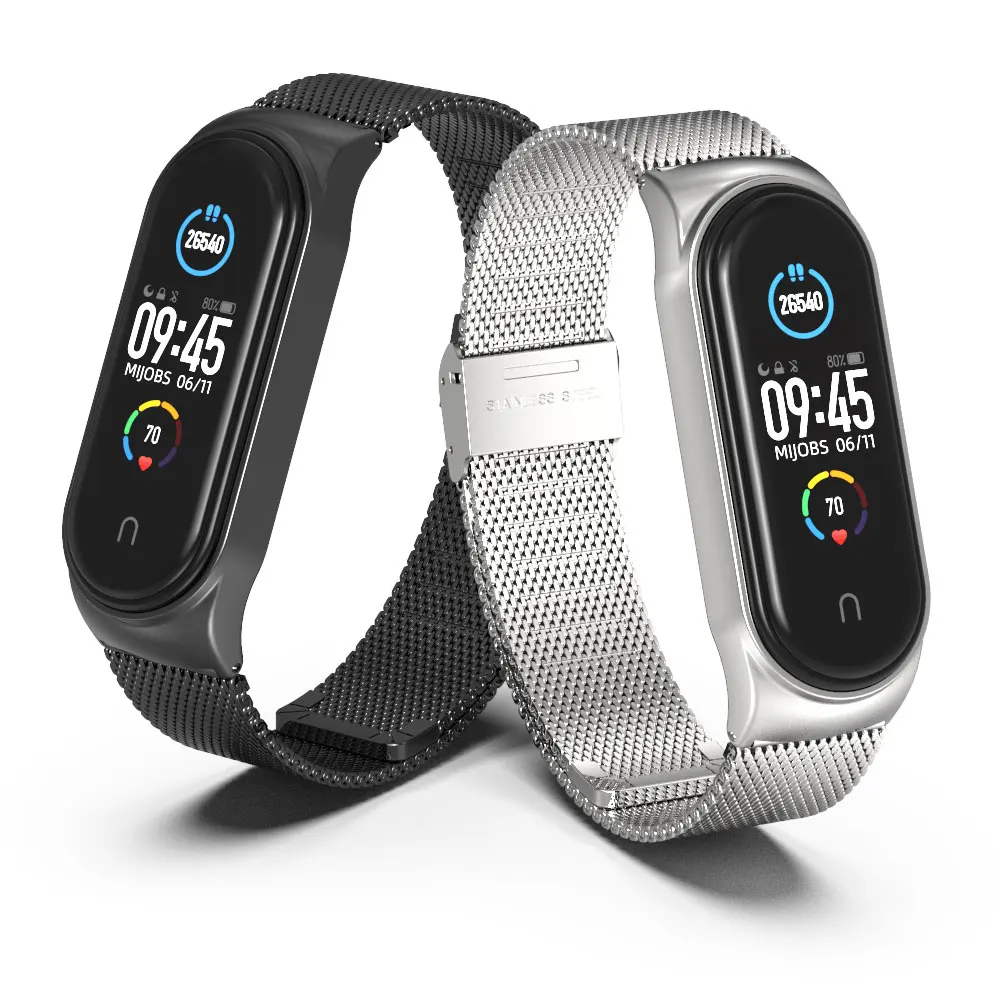 Correa Metálica Compatible con Xiaomi Mi Smart Band 3 4 Negra Pulsera de  Recambio Repuesto Acero Inoxidable Brazalete – OcioDual