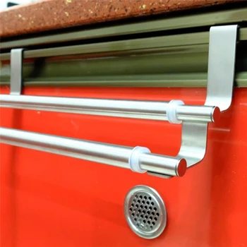 

Towel Racks Over Door Towel Bar Hanging Holder Bathroom Kitchen Cabinet Shelf Rack Cupboard Hanger Stainless Steel Towel Holder