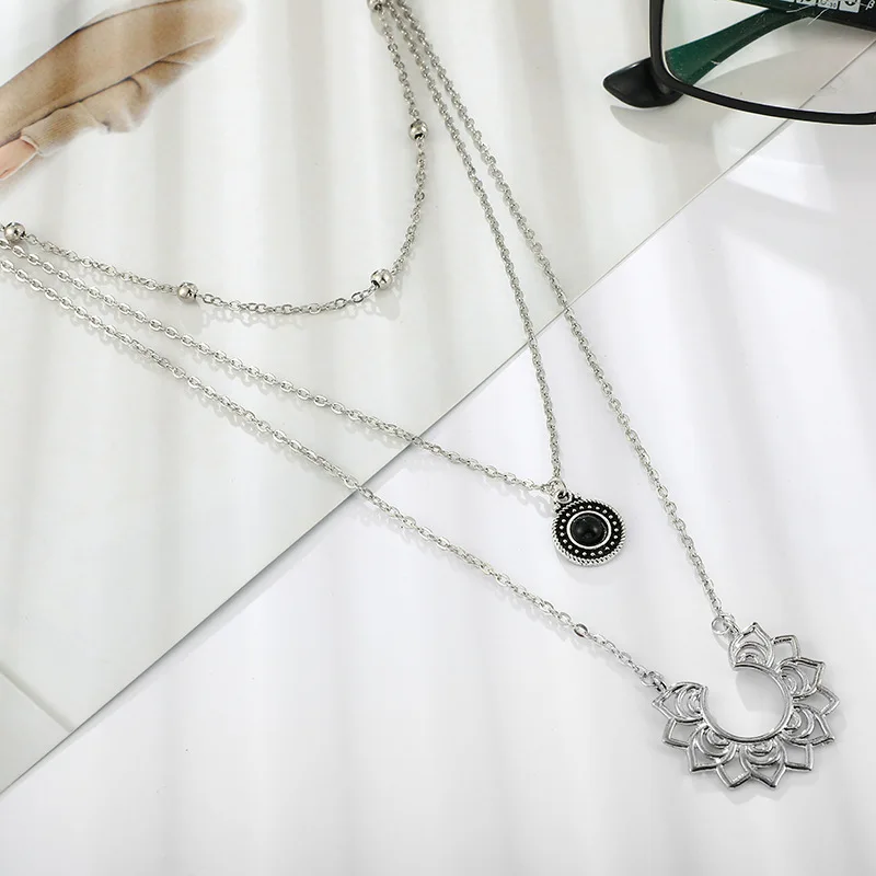 Массивное ожерелье из сплава цинка для женщин многослойное ожерелье с подвеской ювелирные изделия