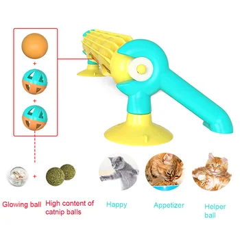 

Pet Track Ball Interactive Playing Accessory Climbing Ornament Suction Cup Bracket Intelligence Funny Cat Toy Training Tunnel
