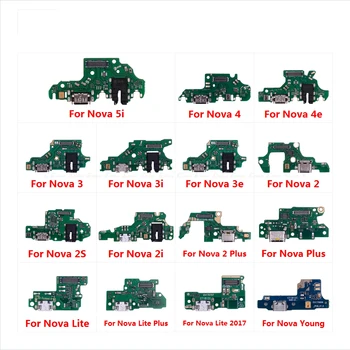

5pcs/lot Charging Port Flex Cable With Microphone For HuaWei Nova 5i 4e 4 3 3i 3e 2 2S 2i Plus Lite 2017 Mic Connector Board