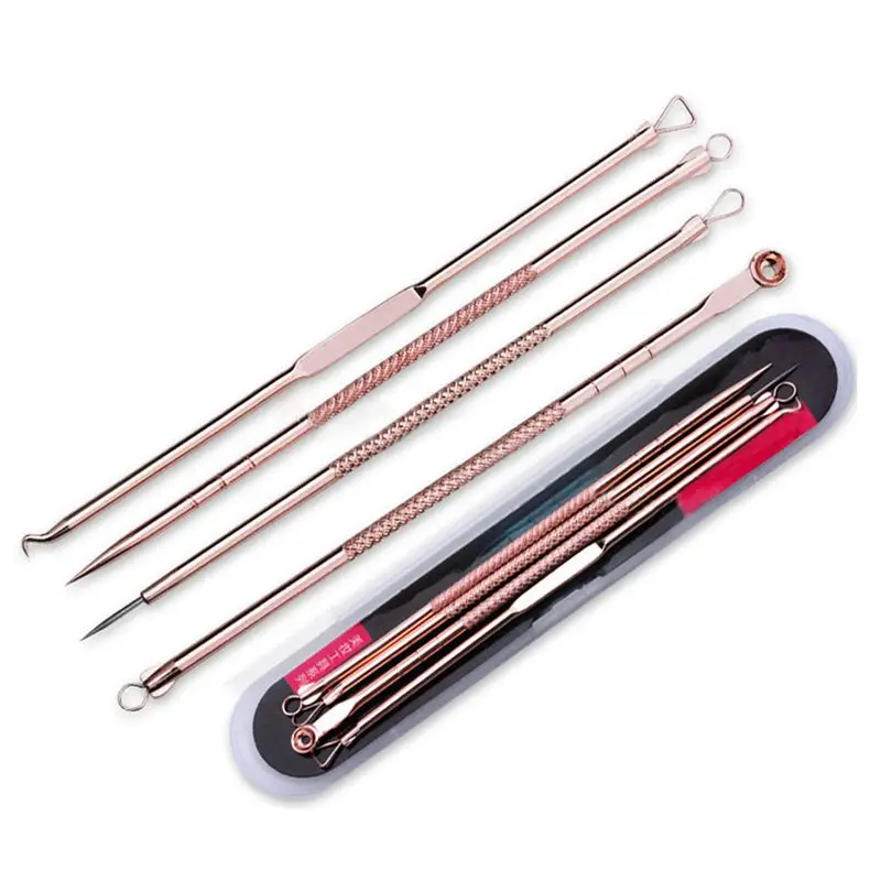 4 шт. иглы для удаления акне из нержавеющей стали инструменты угрей ухода за кожей лица очиститель пор