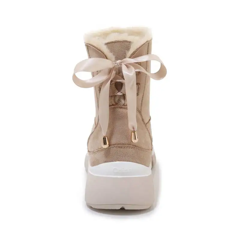 Женские полусапожки ASILETO из натуральной кожи с меховой шерстью круглые замшевые