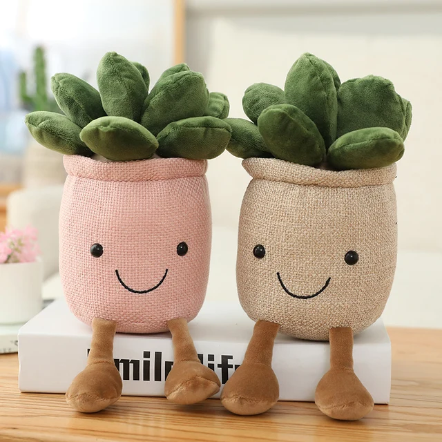 Lifelike Tulip Succulent Plants Plush Stuffed Toys Vrious Potted Flower Cactus  Bookshelf Home Living Room Decor For Girl Gift 2