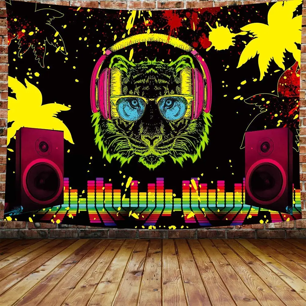 

Music with Cool Background Tapestry Rock Music Note Wall Tapestry