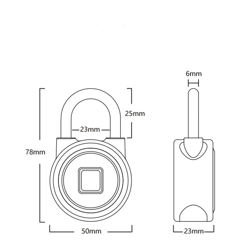 Fingerprint Padlock Metal Security Locker Lock Bluetooth Connection Waterproof Suitable for House Door Backpack Suitcase Bike Gym Office  13