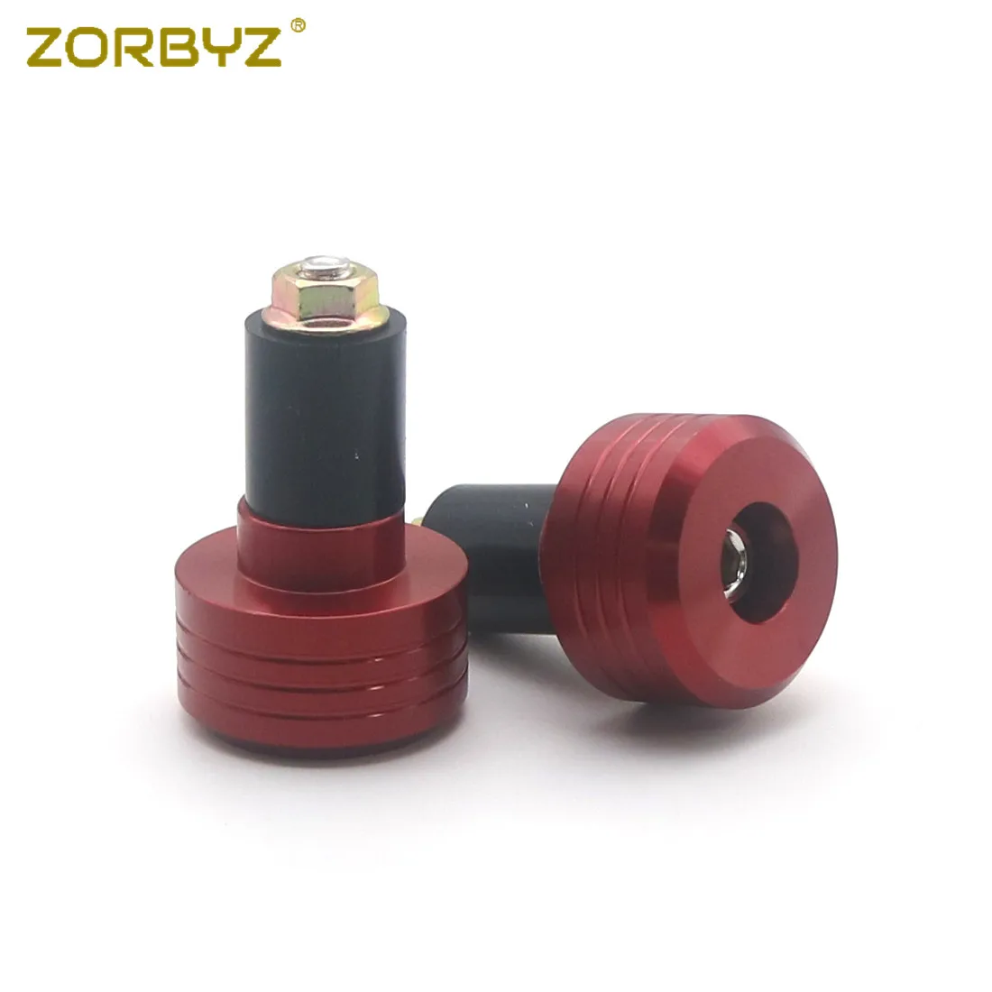 ZORBYZ мотоцикл 7/" 22 мм ручка бар концы вилки черный/красный/синий/серебристый захват крышки штепсельная вилка слайдер для Honda Yamaha Kawasaki Suzuki - Цвет: Red