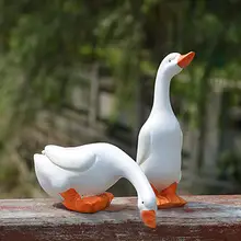 2 шт. смола фигурка утки моделирование утка животное модель орнамент для двора пруд газон статуя сад наружное украшение