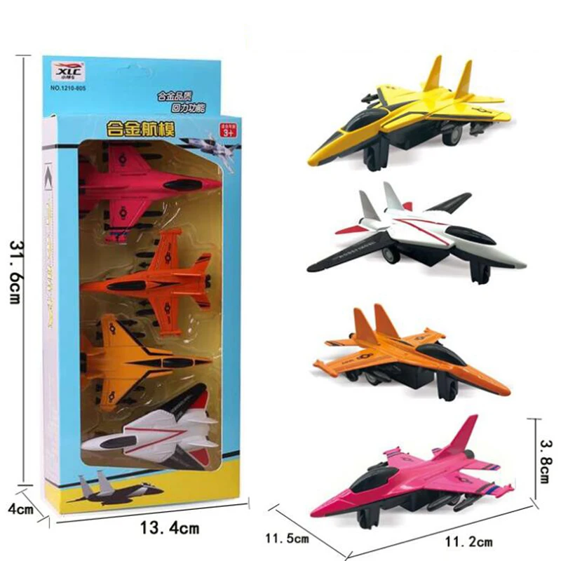 4 шт./компл. модель самолета истребитель металлический самолет игрушка/машинка статическая литья под давлением с пластиковой моделью самолета для детей мальчиков Детский подарок