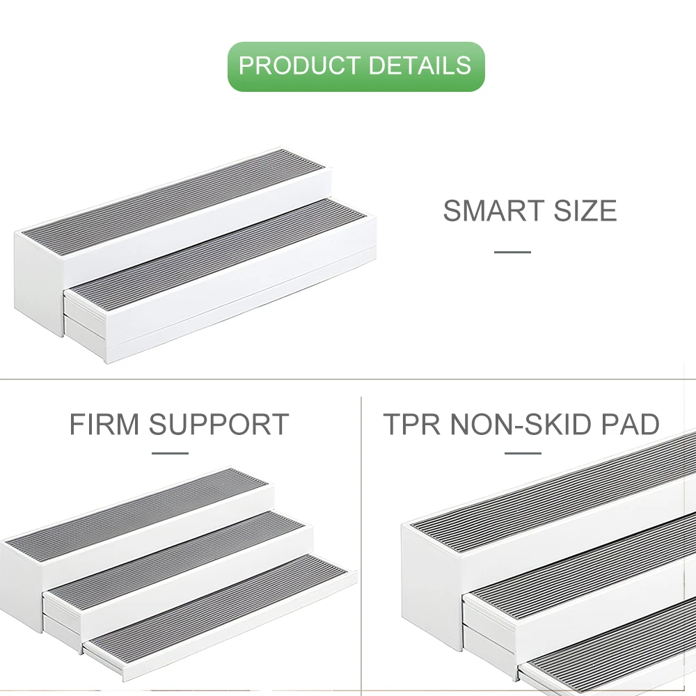 3 Многоуровневое расширяемая подставка для приправ Органайзер с нескользящей подошвой и двойным органайзер для кладовки и хранения для Кухня холодильник Ванная комната ремесла