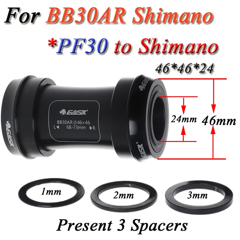BB НАБОР BB30 PF30 24 22 мм 42 46 мм Нижний Кронштейн MTB BMX герметичный керамический подшипник центральная ось дорожный велосипед горный велосипед запчасти - Цвет: PF30 to Shimano 24mm