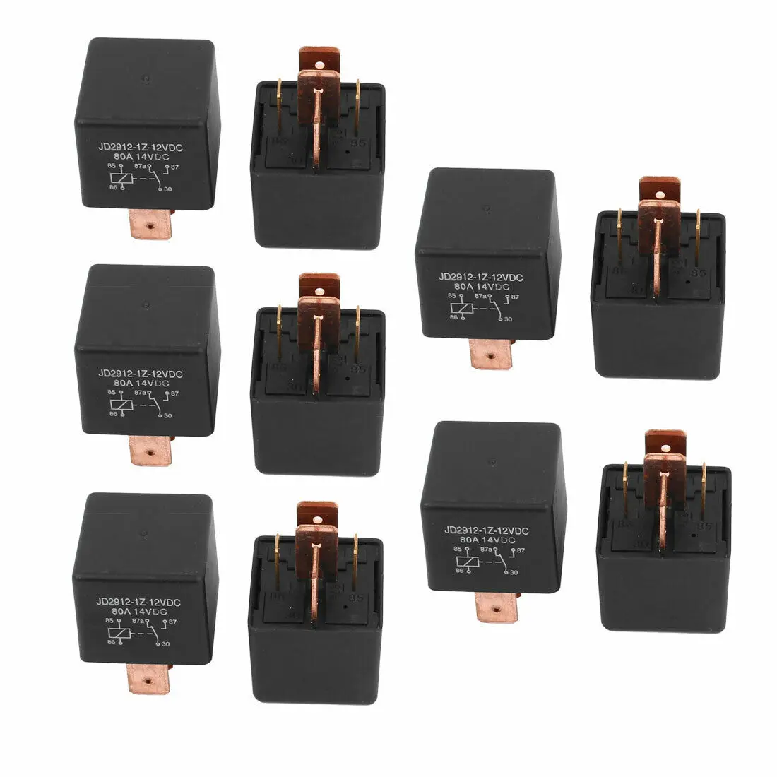 

DC 12V Coil 80A 5 Pins SPDT Car Automotive Alarm Security Power Relay 10pcs