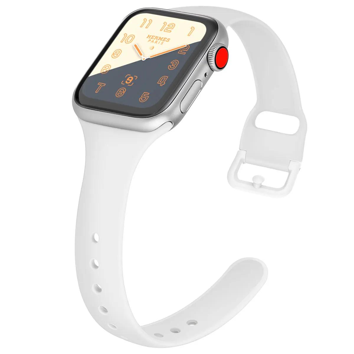 white Ремешок для Apple Watch 38 мм 42 мм спортивный силиконовый iWatch 5 4 ремешок 44 мм 40 мм ремень браслет correa Apple watch 5 4 3 Аксессуары - Цвет ремешка: white