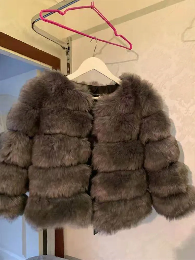 Модная женская меховая шуба из искусственного лисьего меха, короткая элегантная женская верхняя одежда с длинным рукавом размера плюс, теплая Осенняя зимняя меховая куртка