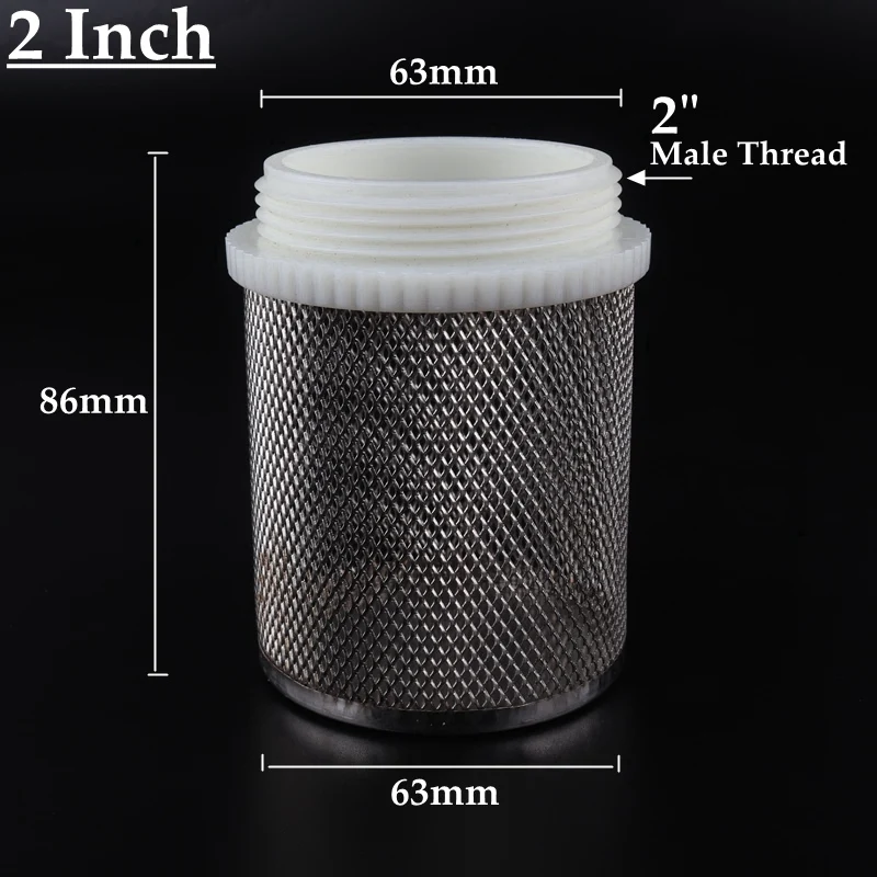 1/2~4" Stainless Steel Agriculture Irrigation Mesh Filter Aquarium Clean Accessories Pump Bottom Check Valve Protect Filter