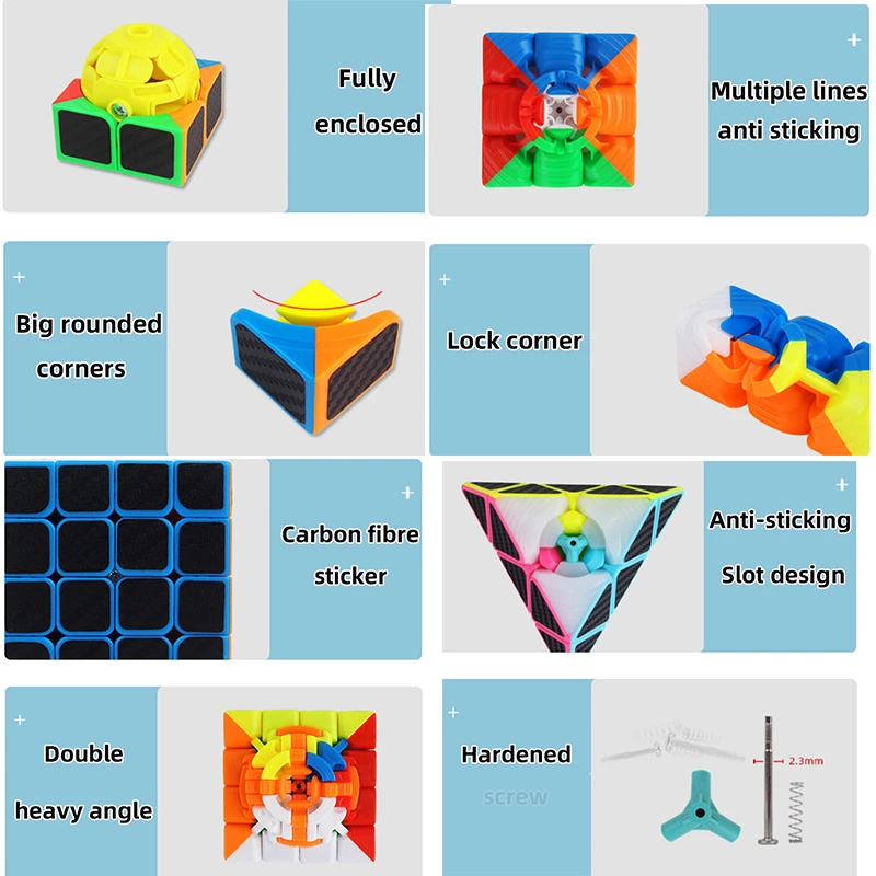 Кубик наклейка из углеродного волокна 2x2 3x3 4x4 5x5 куб пазл игрушки для детей подарок для детей развивающие игрушки