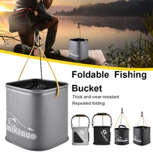 

Outdoor Fishing Bucket Collapsible EVA Thick Live Fish Bucket Foldable Fishing Bait Bucket with Rope/Handle Fishing Accessories