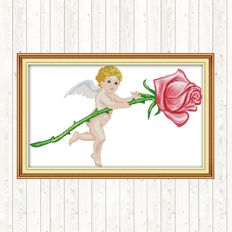 

The Little Angel Cross Stitch Embroidery Kit 14CT 11CT Counted and Stamped DIY Needlework Crafts DMC Cotton Thread Printed Canva