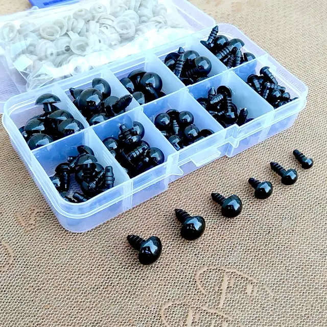 100pcs 10mm Eyeball Doll Accessories Black Plastic Plush Safety Eyes Amigurumi For Toys 6mm 8mm 12mm DIY Funny Toy Eyes Animal 2