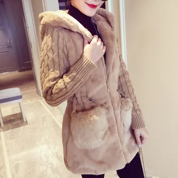 

Winter Female Warm Hooded Coat Zipper Faux Wool Female Soft Outwear Long Sleeve Jacket Overcoat Personality Fashion Comfortable